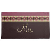 Bourgogne crème en donkerbruin kussensloop (Voorkant-Rechts)