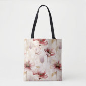 Bourgogne Crème Floral Tote Bag (Voorkant)