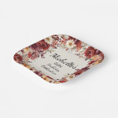 Bourgogne Crème Herfst Herfst Bloemen 60ste Verjaa Papieren Bordje (Gebogen)