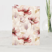 Bourgogne Crème Lavendel Bloemen Liefde Kaart (Achterkant)