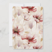 Bourgogne Crème Lavendel Bloemen Romantische bruil Kaart (Achterkant)