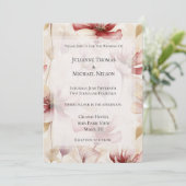 Bourgogne Crème Lavendel Bloemen Romantische bruil Kaart (Staand voorkant)