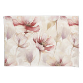 Bourgogne Crème Lavendel Floral Kussensloop (Voorkant-Links)