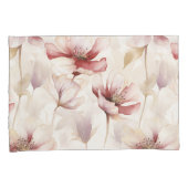 Bourgogne Crème Lavendel Floral Kussensloop (Voorkant-Rechts)