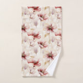 Bourgogne Crème Lavendel Floral Vrijgezellenfeest Bad Handdoek (Handdoek)