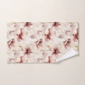 Bourgogne Crème Lavendel Floral Vrijgezellenfeest Bad Handdoek (Handdoek)