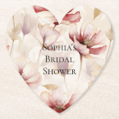 Bourgogne Crème Lavendel Floral Vrijgezellenfeest Kartonnen Onderzetters (Voorkant)