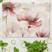 Bourgogne Crème Lavendel Floral Vrijgezellenfeest Theedoek (Gevouwen)