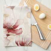 Bourgogne Crème Lavendel Floral Vrijgezellenfeest Theedoek (Quarter Fold)