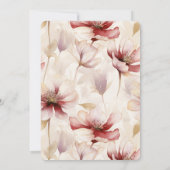 Bourgogne Crème Lavendel Romantische Bloemen Verja Kaart (Achterkant)