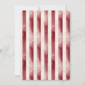 Bourgogne Crème Romantische Stripes Trouwen Kaart (Achterkant)
