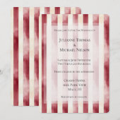 Bourgogne Crème Romantische Stripes Trouwen Kaart (Voorkant / Achterkant)