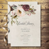 Bourgogne Crème Roze  Pioenrozen Vrijgezellenfeest Kaart