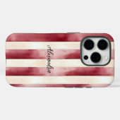 Bourgogne Crème Stripes Case-Mate iPhone Case (Achterkant (horizontaal))