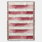 Bourgogne Crème Stripes Deken (Voorkant Verticaal)