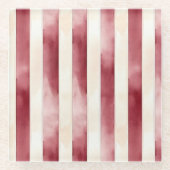 Bourgogne Crème Stripes Glazen Onderzetter (Voorkant)