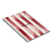 Bourgogne Crème Stripes Notitieboek (Rechterzijde)
