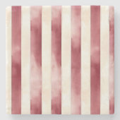 Bourgogne Crème Stripes Stenen Onderzetter (Voorkant)