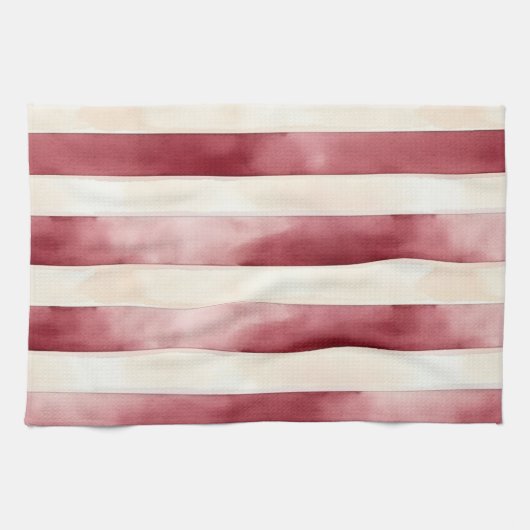 Bourgogne Crème Stripes Theedoek (Horizontaal)