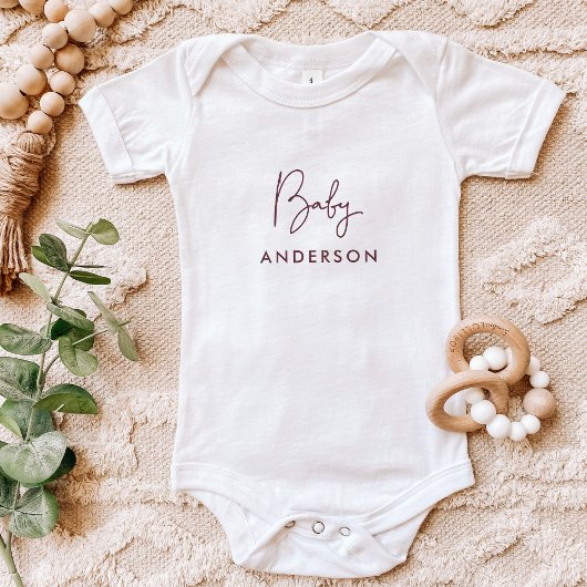 Bourgogne Custom Baby Name Romper
