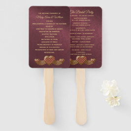 Bourgogne Damask Trouwprogramma Fan Handwaaier
