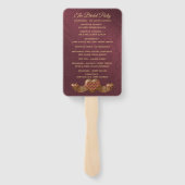 Bourgogne Damask Trouwprogramma Fan Handwaaier (Achterkant)