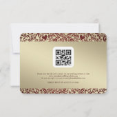 Bourgogne Damask Wedding Dank u fotokaart RSVP Kaartje (Achterkant)