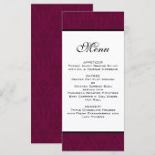 Bourgogne Damask Wedding Menu (Voorkant / Achterkant)