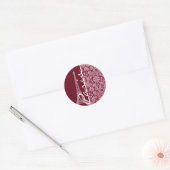 Bourgogne damast patroon; Parijs Ronde Sticker (Envelop)