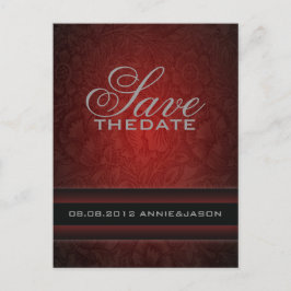 Bourgogne damast vintage bruiloft save the date aankondigingskaart