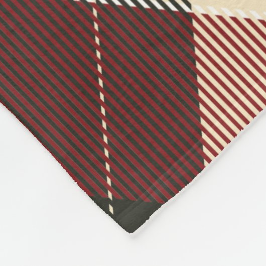 Bourgogne, Dark Grey en Tan Play gepersonaliseerd Fleece Deken (Hoek)