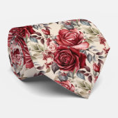 Bourgogne Deep Red Roses Blush Waterverf Stropdas (Opgerold)