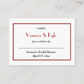 Bourgogne Display vrijgezellenfeest inzetkaart + l Informatiekaartje (Achterkant)