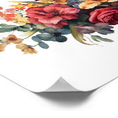 Bourgogne Donkerrode perzik  bloemengroen Poster (Hoek)