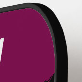 Bourgogne Donkerrood Custom Foto & Naam Modern Pickleball Paddle (Links Detail)