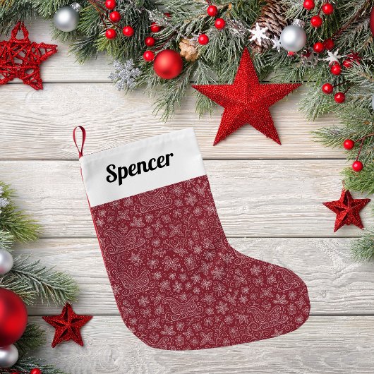 Bourgogne Doodle Christmas Sleigh Pattern Kleine Kerstsok