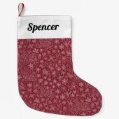 Bourgogne Doodle Christmas Sleigh Pattern Kleine Kerstsok (Voorkant)