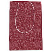 Bourgogne Doodle Christmas Sleigh Pattern Medium Cadeauzakje (Voorkant)