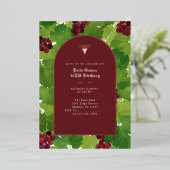 Bourgogne DRUIVEN FRUIT Folie Uitnodiging (Staand Voorkant)