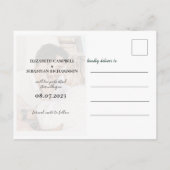 Bourgogne & Dusty Blue Waterverf Save The Date Aankondigingskaart (Achterkant)