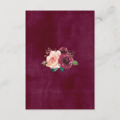 Bourgogne Dusty Roos Bloemen Trouwaccommodaties Informatiekaartje (Achterkant)