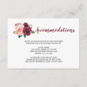 Bourgogne Dusty Roos Bloemen Trouwaccommodaties Informatiekaartje (Voorkant)