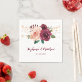 Bourgogne Dusty Roos Bloemenverlichting Bruiloft Servet (Insitu)