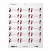 Bourgogne Dusty Roos Floral Wedding RSVP Adres Etiket (Full Sheet)