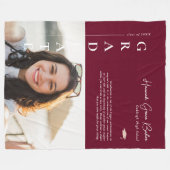 Bourgogne | Eenvoudig Afstuderen Foto & Quote Fleece Deken (Voorkant (Horizontaal))