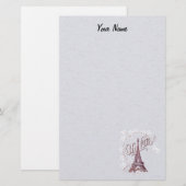 Bourgogne Eiffeltoren Illustratie White Daisies Briefpapier (Voorkant / Achterkant)