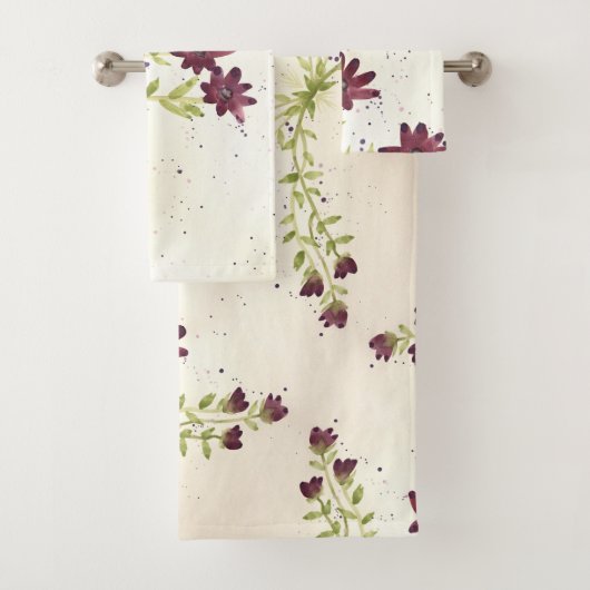 Bourgogne Elegance Bloemen Handdoek Set (Insitu)