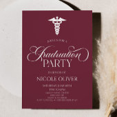 Bourgogne Elegant Medisch Caduceus Afstuderen Kaart