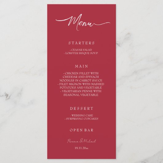 Bourgogne Elegant wijn Menu (Voorkant)