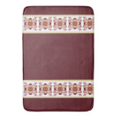 Bourgogne Elegante Bloemen Badmat (Voorkant Verticaal)